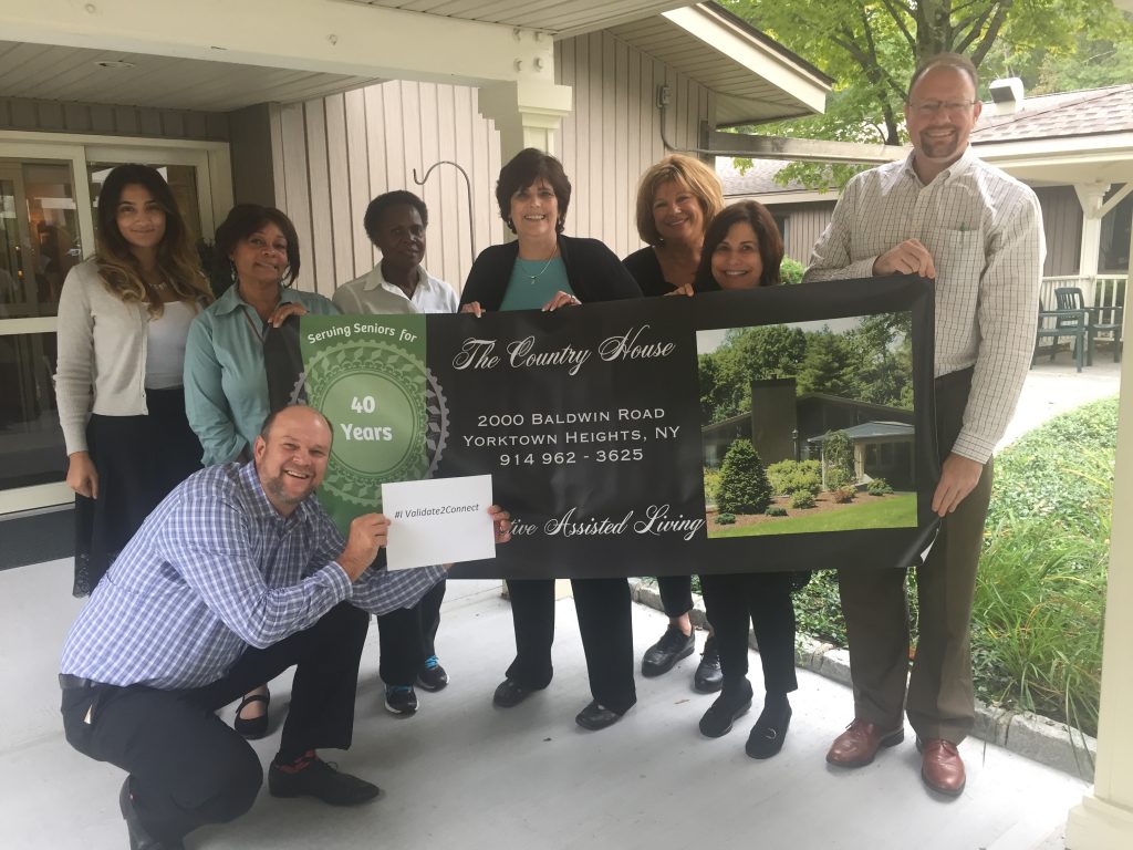 Kevin W. Carlin (kneeling) with Meridian staff at The Country House in Westchester (Yorktown Heights, NY) during the 2016 "I Validate to Connect" campaign
